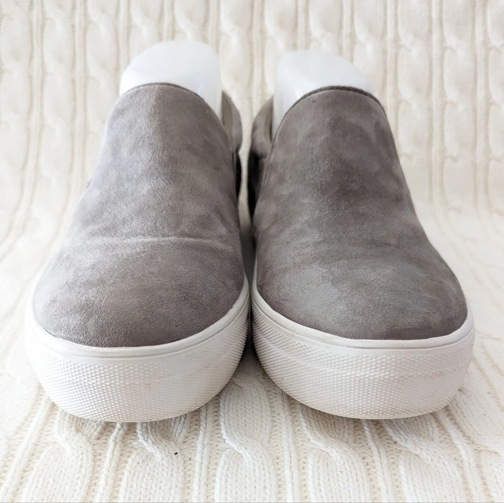 Steve Madden Gills Leather Slip-on Sneakers 9.5 Gray Casual Loafer Style Sneaker
